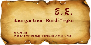 Baumgartner Reményke névjegykártya