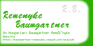 remenyke baumgartner business card
